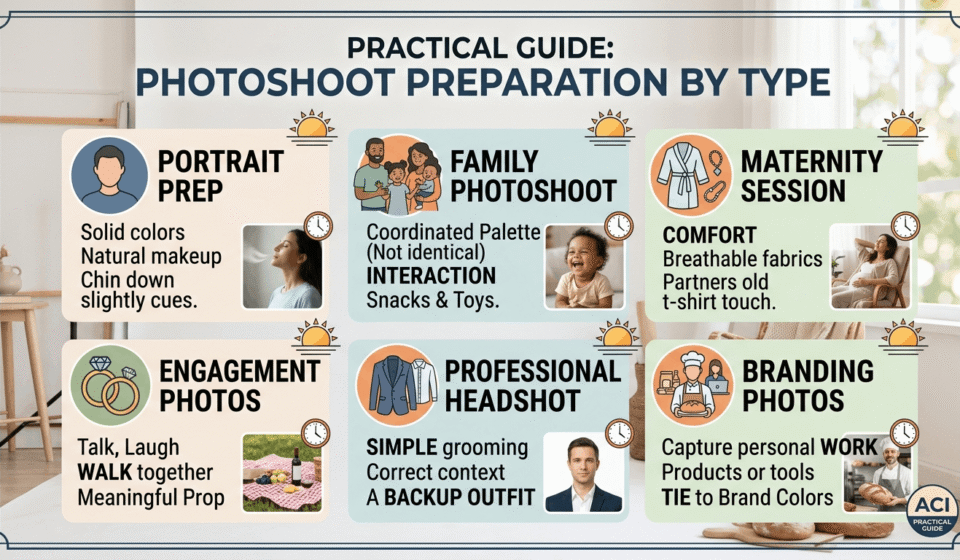 how to Prepare for Different Types of Photoshoots