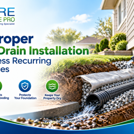 Proper French drain installation for recurring basement water issues and foundation protection
